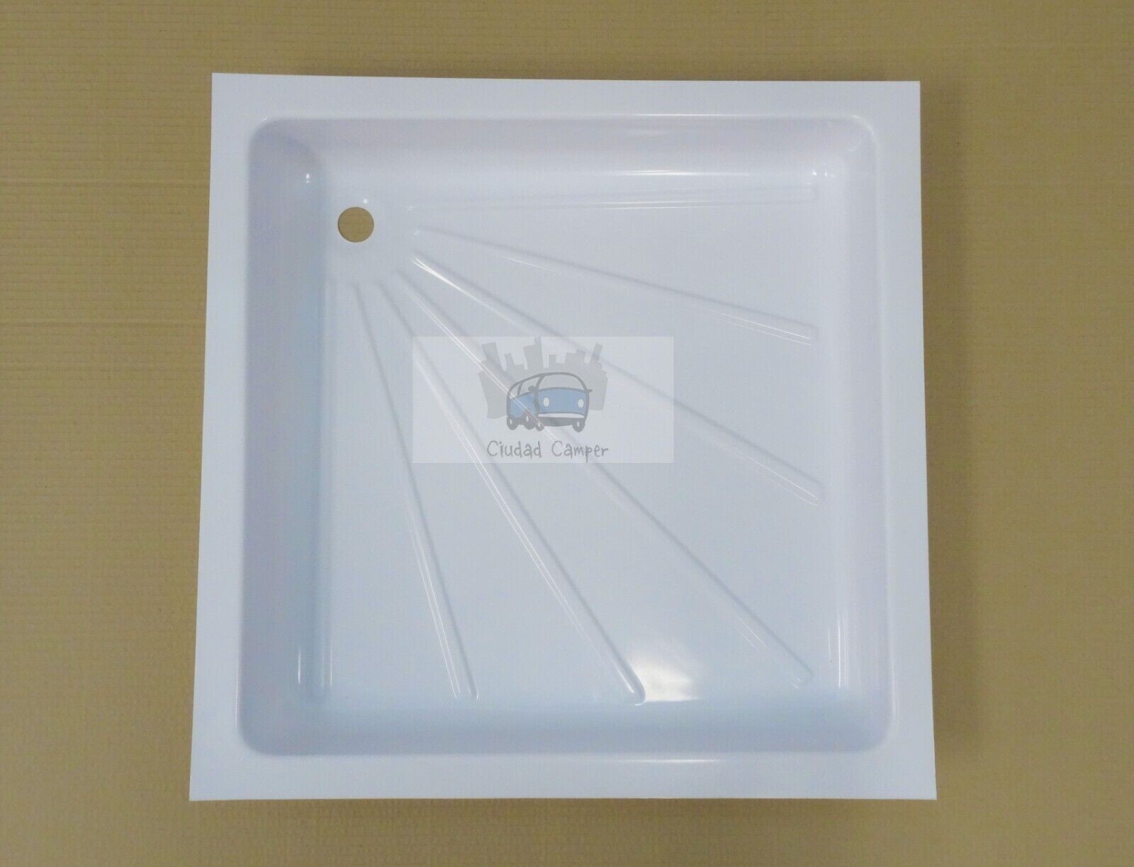 Plato de Ducha 580x580 (510x510) mm PST Blanco Furgoneta Camper Autocaravana