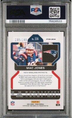 2021 Panini Prizm - Rookie Card Orange Prizm Mac Jones /249 PSA 8