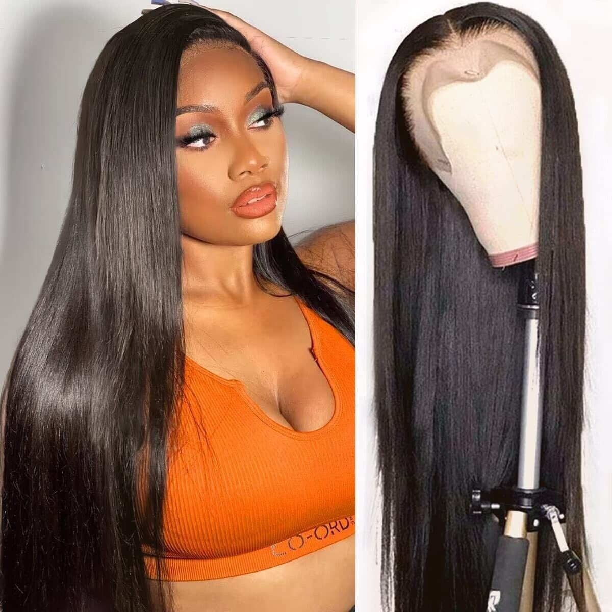 Straight Lace Frontal Wigs Brazilian Remy Human Hair Pre 