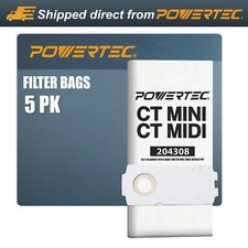 POWERTEC 5PK Festool CT MINI, MIDI, CT15 Vacuum Bags Dust Collection 75085