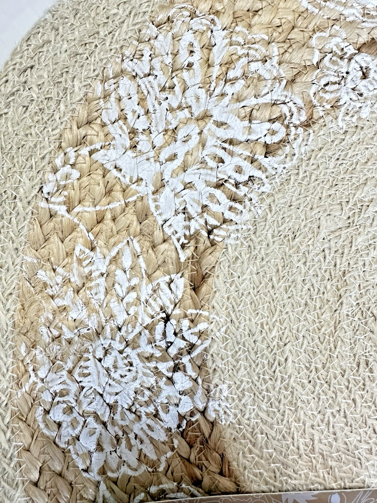 MEDEA BORSA A MANO NUOVA CON ETICHETTE ANTICA TESSUTO KRAFT MANICO BAMBÙ TOTE DESIGN MEZZO CERCHIO