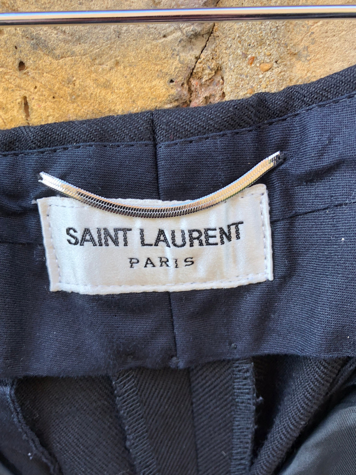 SAINT LAURENT PARIS Pantalone Uomo W32 L30 Vestibilità Dritta Zip Fly Nero