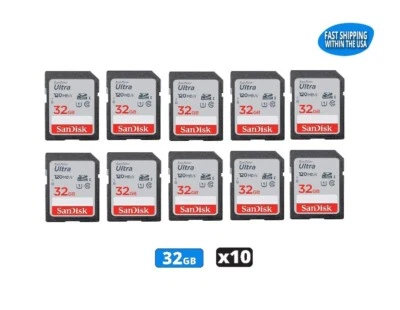 Sandisk Ultra 32GB SD Memory cards for Camera/Trail Camera / Computers (10 Pack) - Image 1 of 4
