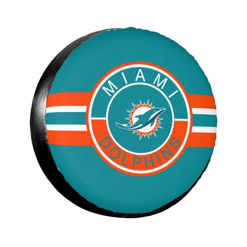 Miami Dolphins Auto Car Tire Cover Waterproof Spare Tire Cover Size 14 ...