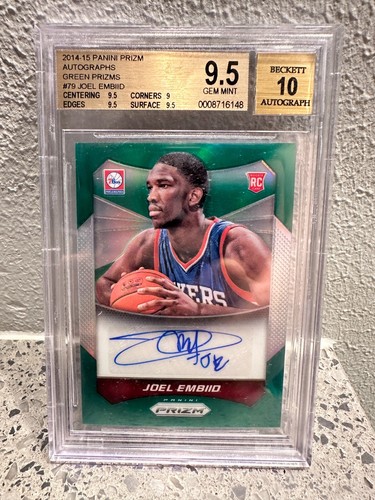 Joel Embiid [Green Prizm] #79 2014 Panini Prizm Autographs card