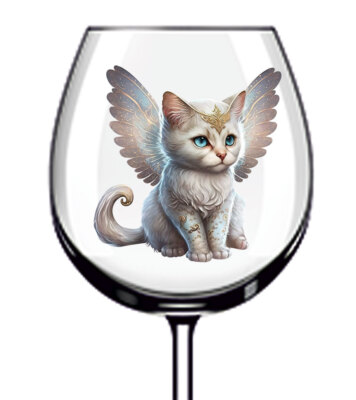12x Fee Katze Becher Weinglas Flasche Vinyl Aufkleber Abziehbilder s534