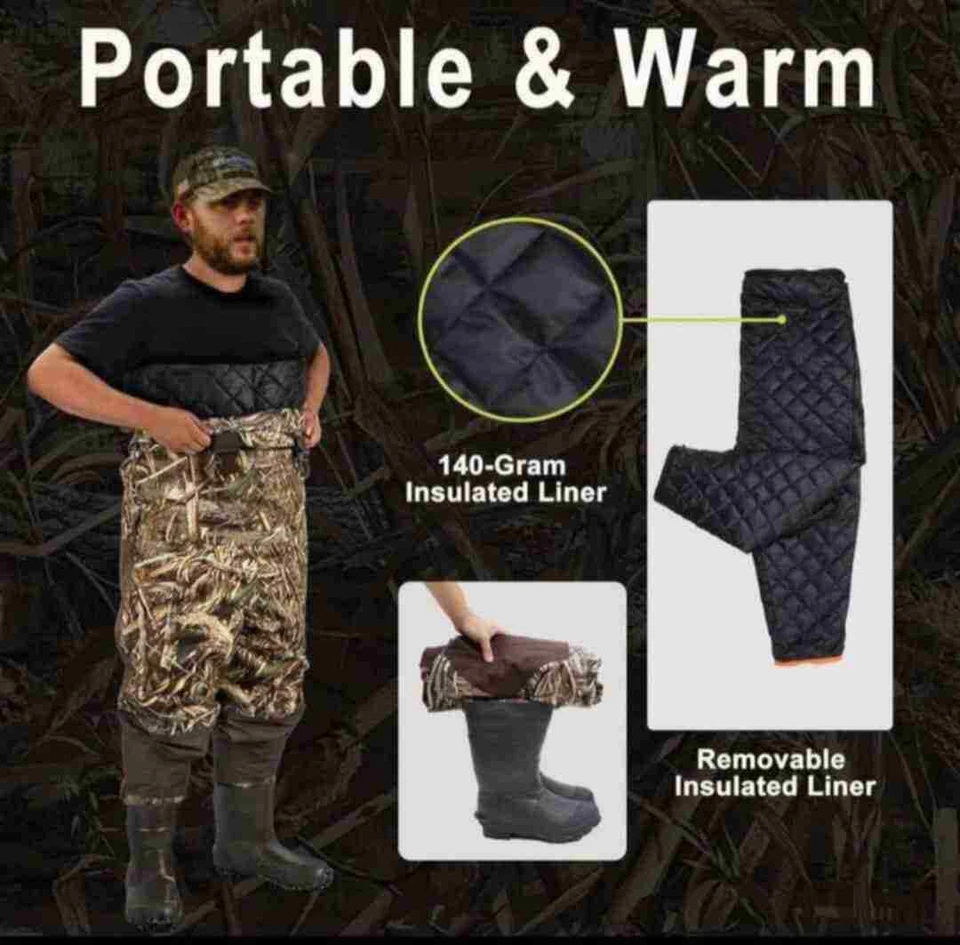 NWT 8 Fans Camo Pattern Breathable Chest Waders Sz 10 - Image 2 of 4