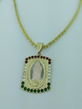 Virgen de Guadalupe Colgante Dije con Collar, Virgen de Guadalupe con cadena