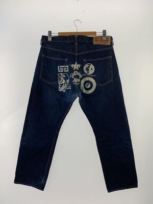 NO WHERE OTHER BOTTOM L COTTON CLASSIC LOGO BACK PRINT DENIM Used 