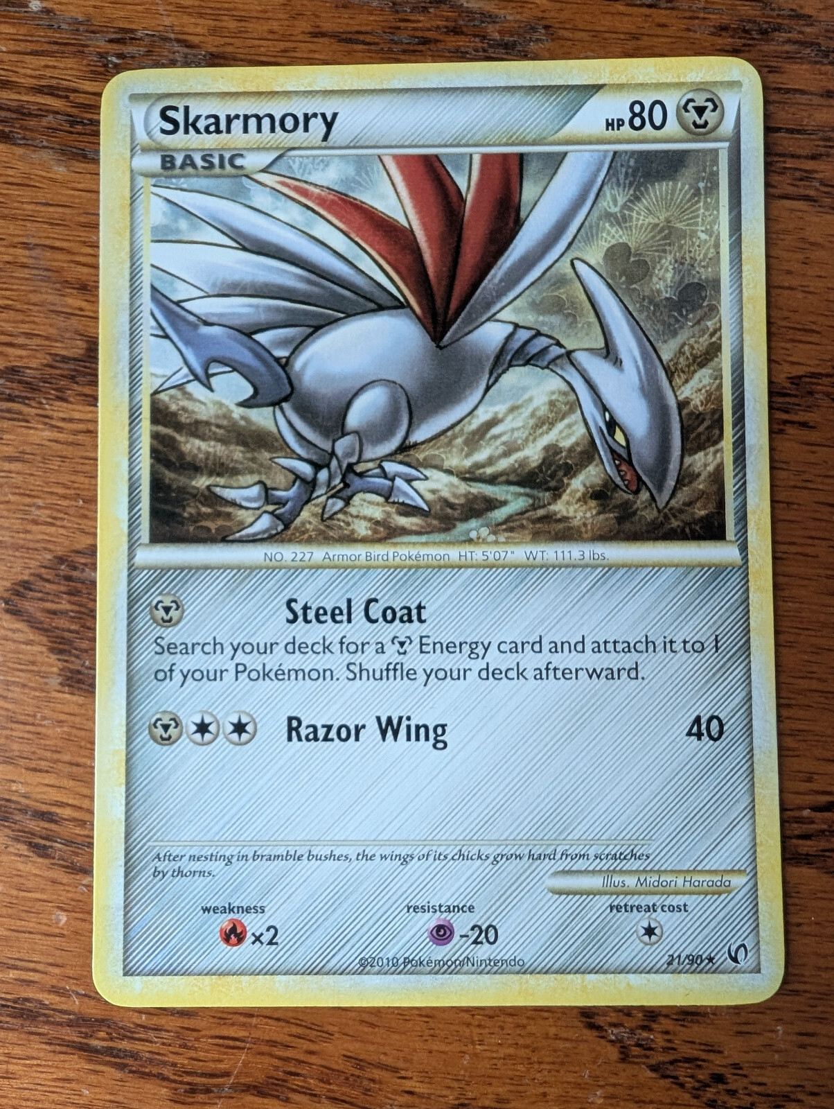 Skarmory 21/90 Rare Undaunted Pokemon TCG card