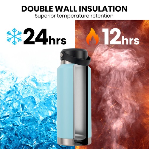 PROFLEX 1L Double Wall Insulated Stainless Steel Water Bottle Drink Jug Seafoam - Picture 2 of 11