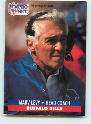#ad #ad 1991 Pro Set FACT Mobil #90 Marv Levy Buffalo Bills $4.00