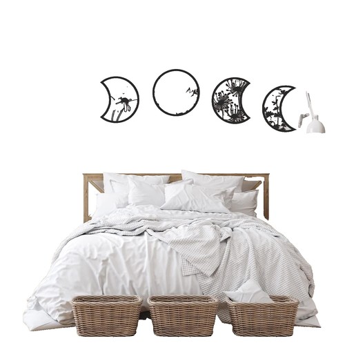 Boho Hanging Photo Display With 12 Wooden Bead Clips - 2-Pack Garland For Wall Collage (White) - View #8