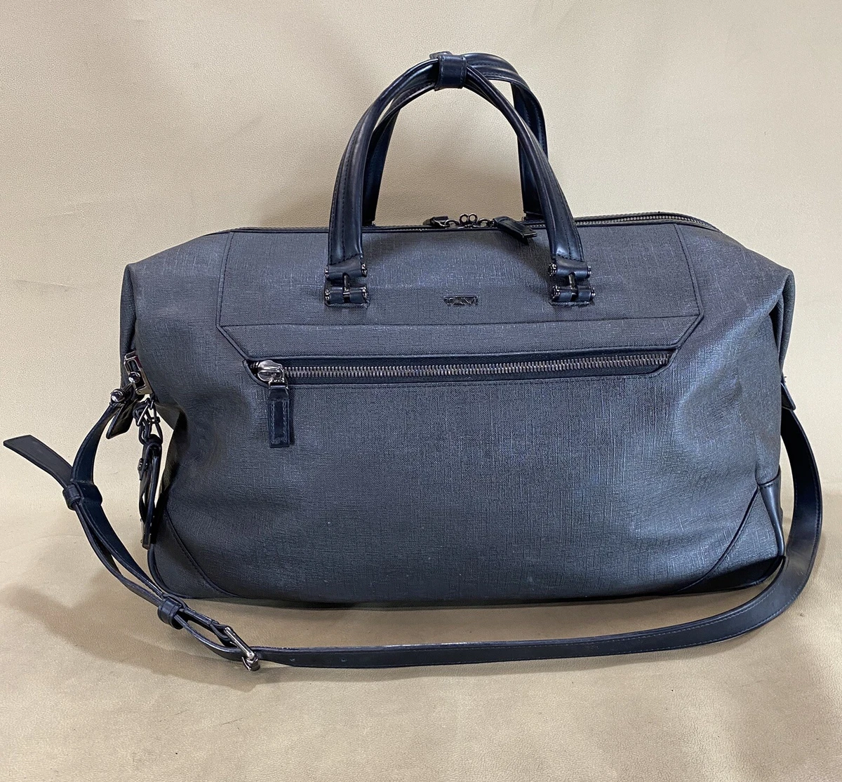 Preowned Tumi Dark Grey Coated Canvas Ashton Lenox Duffel Bag 333159GRY $995