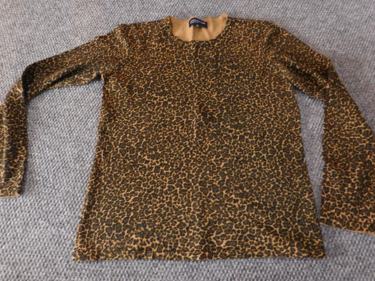 Blouse CPW New York Imprimé Animal Métallisé - Marron Et Noir, Taille L, Neuve Sans étiquette