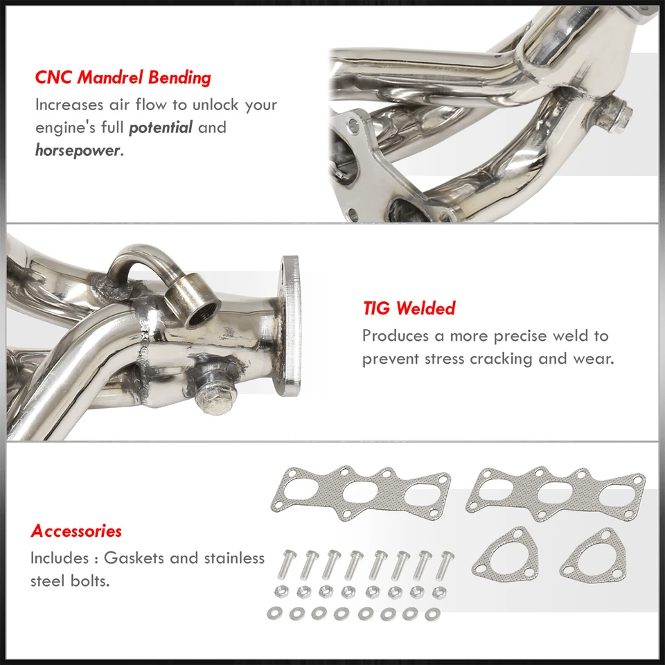 Stainless Steel 6-2-1 Headers Manifold Kit For 1993-1997 Mazda MX6 Ford Probe V6 Foto 3 de 4