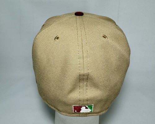 59Fifty 7 7/8 Fitted Hat MLB Florida Marlins 10th Anniv. Khaki Brown Maroon - Picture 10 of 15