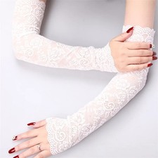 Women's Elegant Long Lace Gloves Fancy Dress Opera Evening Wedding Party Mittens