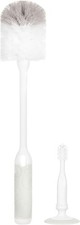 Deluxe Baby Bottle Cleaning Set Includes a Nipple Brush W/ Suction Cup Oat