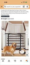 Cumbor Award-Winning Baby Dog Safety Gate for Stairs/Doorway/Hall Black