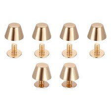 10mm / 3/8" Purse Handbag Feet, 6 Sets Round Flat Studs Gold