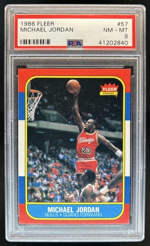 1986-87 Fleer Michael Jordan Rookie RC #57 Bulls PSA 8