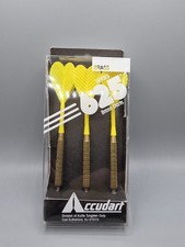 Vintage Accudart Series 625 Brass Dart Set - Yellow Flights
