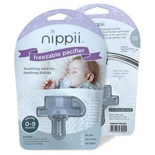 Nippii Freezable Pacifier for Baby Teething Relief - Safe Infant Teether with Co