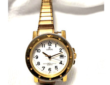 Vtg. Lorus by Seiko Women Gold Tone Sport Watch 50M White Dial Date 30mm Works