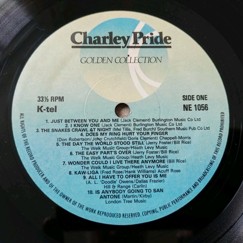 Charley Pride Golden Collection Vinyl 12" LP Album Best of 1979 K-tel NE 1056 - Picture 6 of 9