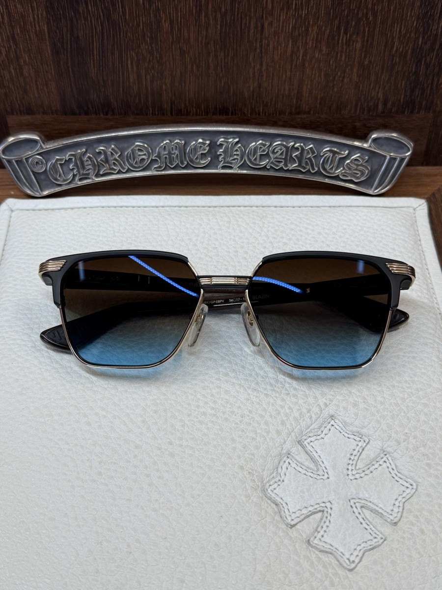 Chrome Hearts Blazin Sunglasses Wood/Matte Black/Gold | eBay
