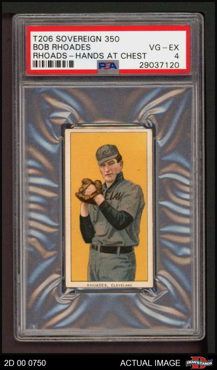 1909 T206 Bob Rhoades Sovereign 350 CHS Naps (Indians) VARIATION PSA 4 - VG/EX