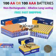 PKCELL 100 AA or AAA Batteries Alkaline Heavy Duty Battery Pack lot 1.5V Fresh