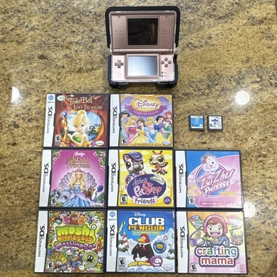 Nintendo DSi Rose Pink Bundle w/ 11 Games & Case. Tested, in excellent condition