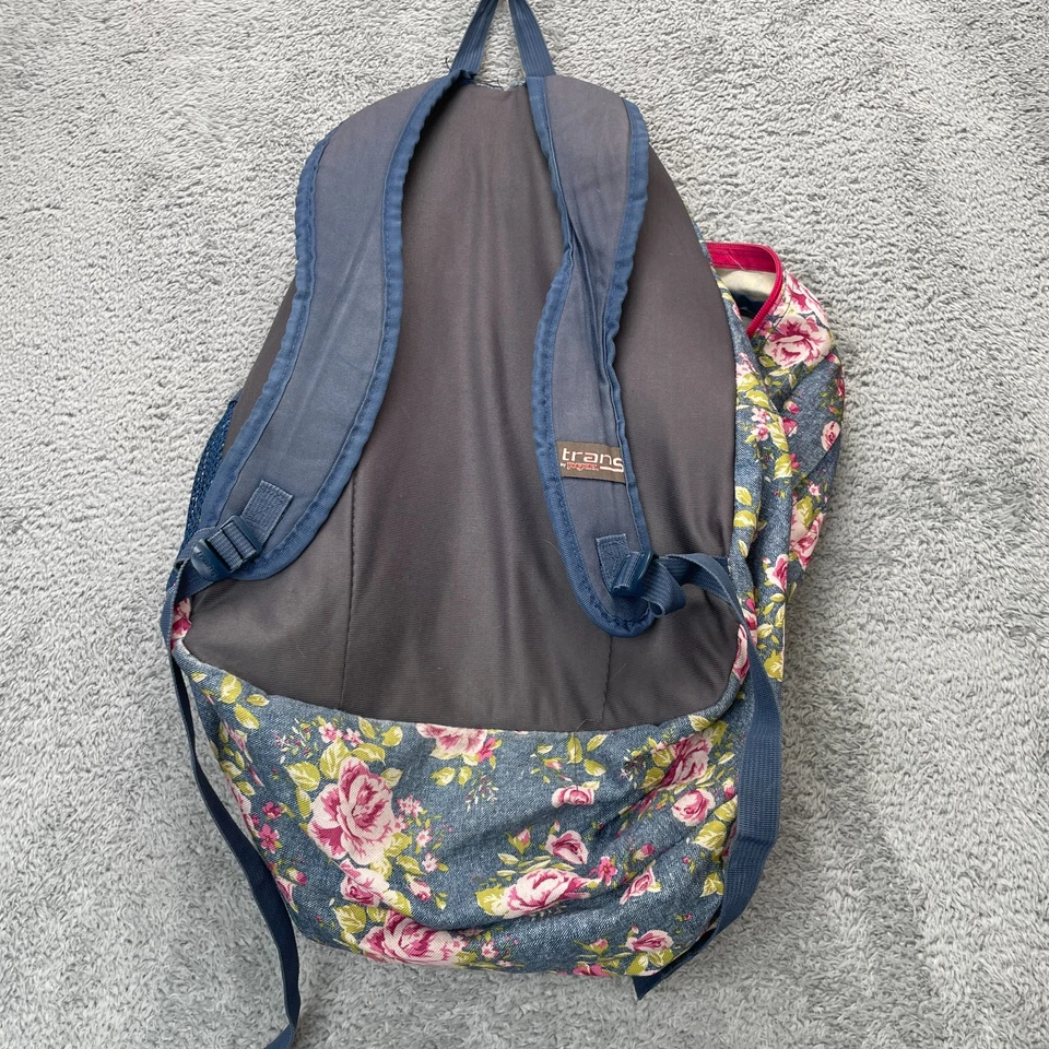 Bolso Jansport Mujer Azul Trans Mochila Floral Escuela Flores Correa Ajustable Foto 2 de 4