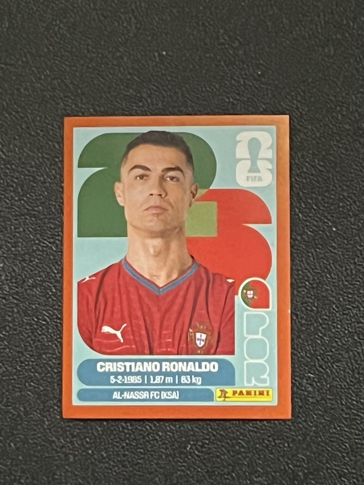 2026 Panini World Cup Sticker, Ronaldo ORANGE BORDER EXCLUSIVE POR15
