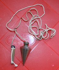 Vintage Steel Plumb Bob Rare Antique Screw Top Solid Metal Unique Cone