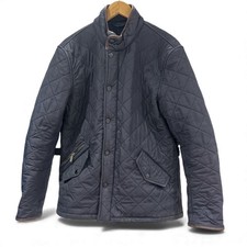 Barbour Powell Quilted Jacket Men's Size Medium Pit to Pit 23" Navy Blue