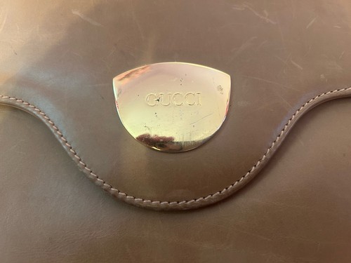 Vintage Gucci Handtasche Leder Beige Gold Hardware Sammlerstück Portemonnaie Wunderschön - Bild 3 von 5