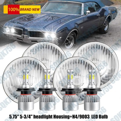 DOT 4PCS 5 3/4'' 5.75 LED Headlights HI/LO DRL For Oldsmobile 442 98 F85 Cutlass