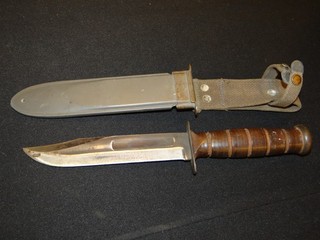 A WWII US Navy Mk2 Fighting Knife KA BAR Mark 2 Bowie Pilot Sailor Seabee USN