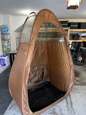 GigaTan Portable Pop-Up Spray Tanning Tent Booth, Quick Fold, Clear Top, Brown