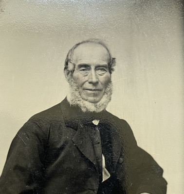 Tintype Handsome Older Man Chin Beard Tinted Cheeks Well Dressed Antique Photo