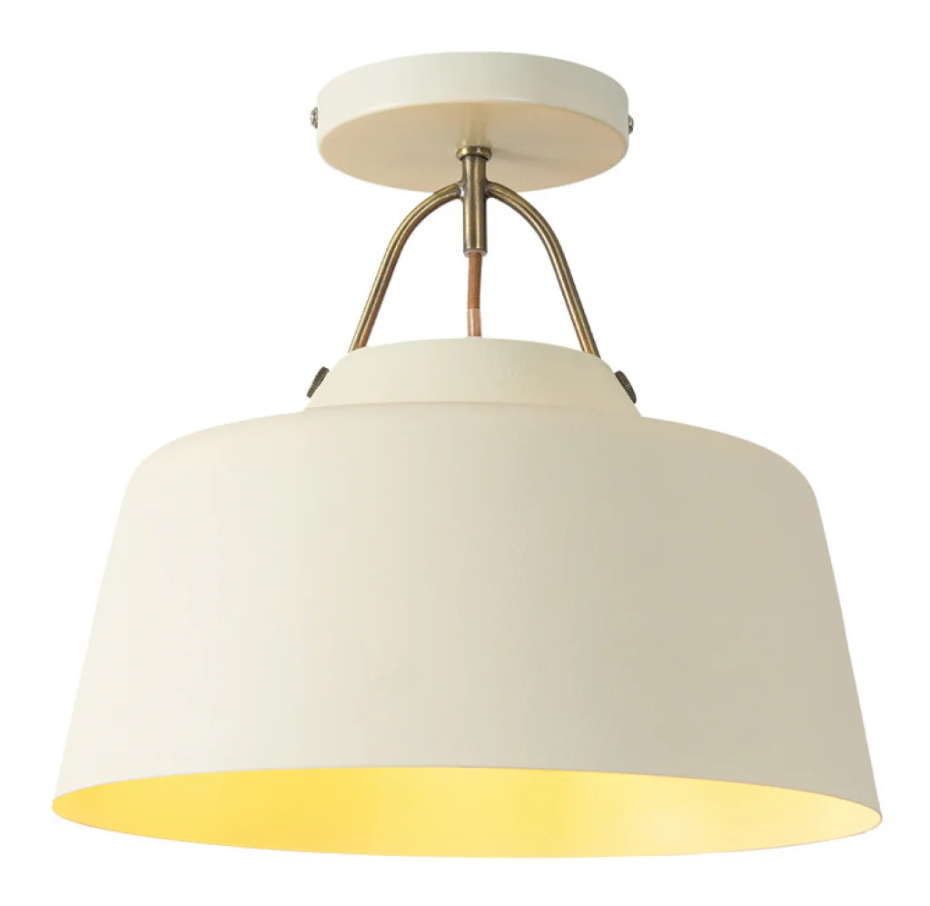 Ceiling Light Cream Clermont Ivory Semi Flush Oaks Lighting 2401/1 SF IV