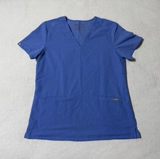 FIGS Casma Women's Medium Scrub Shirt Top RN Nurse Healthcare Blue Cut 1209