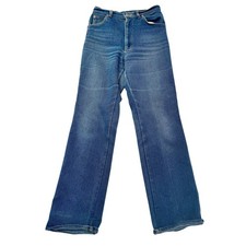 70s VTG Lee High Waist Straight Leg Jeans Dark Wash Denim Made in USA Size 28