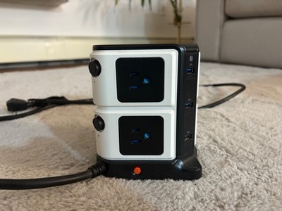 BESTEK - Power Strip Tower 8-Outlet and 6 Smart USB Ports - MRJ8008-Plus