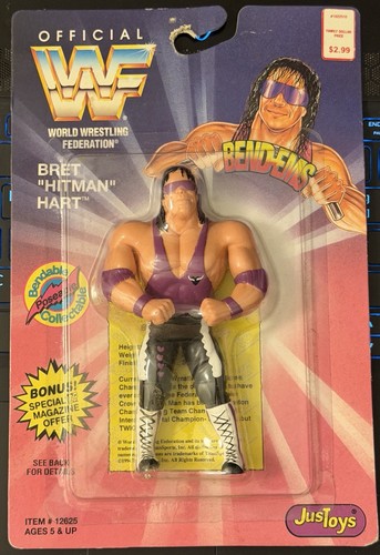 Vintage 1994 Just Toys WWF Bend-Ems Bret Hitman Ha...