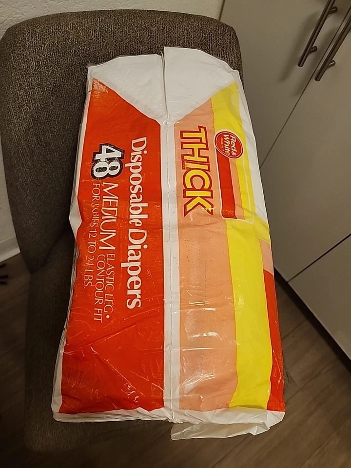 Pañales vintage con cinta adhesiva de plástico 48 bolsa sin abrir Foto 2 de 3