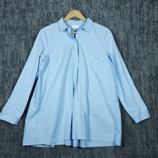 J Jill Top Women Size S Blue V Neck Long Sleeve Capsule Office Career Casual